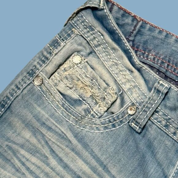 Amethyst Low Rise Light Wash Bleached Stretch Distressed Jeans Size 3 27x26 #223 - Picture 5 of 6